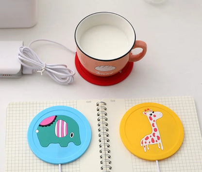 Cosy USB-powered heating pad with a soft rubber construction and a playful animal-inspired design, perfect for keeping mugs and cups warm