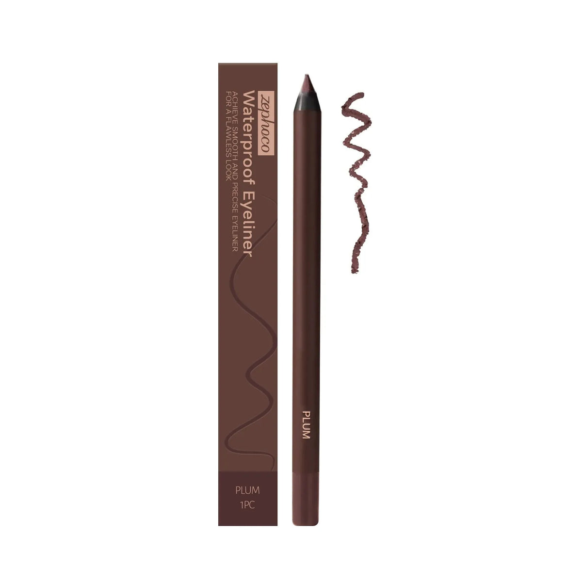Waterproof liquid eyeliner pen in seven colours showing the fine-tip brush.