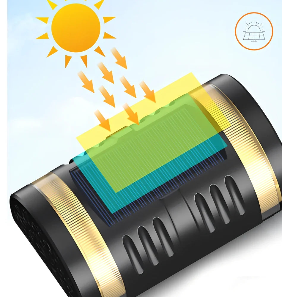 Solar-powered outdoor wall light with waterproof ABS housing measuring 90x60x151mm