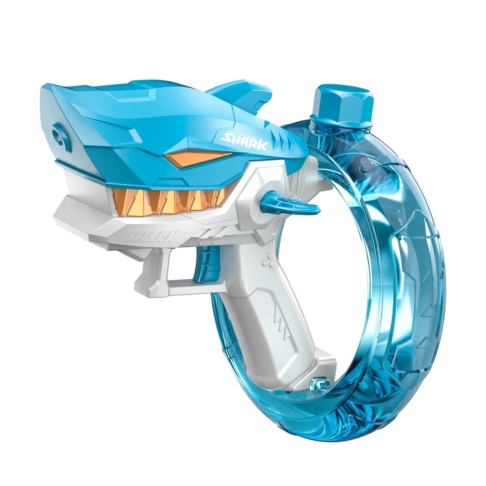 A powerful electric water blaster with a sleek shark design, perfect for summer fun and water battles.