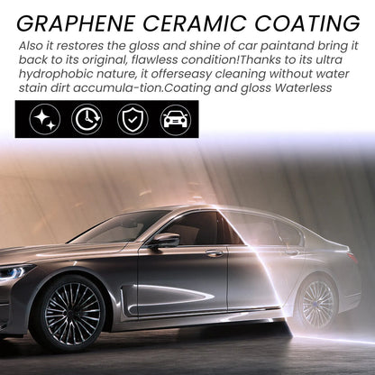 70ml automotive graphene ceramic coating kit with sponge applicator, microfiber cloths, gloves, and coating cloths