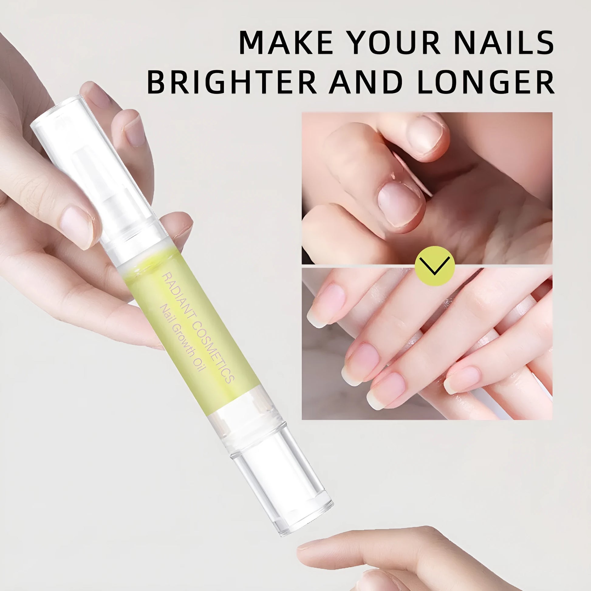 3ml bottle of nail growth and moisturising treatment oil for wash-free nail care.