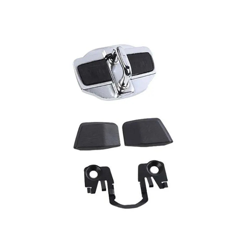 Silver TRD door lock cover and buffer cushion for Toyota Prius car door.