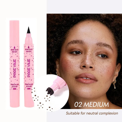 Natural freckle pen and eyeliner with double-headed design and cosmetic brush