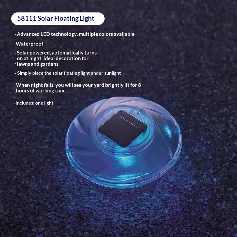 Plastic solar floating pool light for swimming and water sports, 58111 Solar Floating Lamp