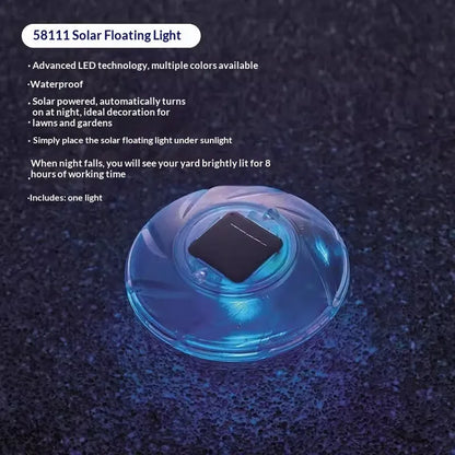 Plastic solar floating pool light for swimming and water sports, 58111 Solar Floating Lamp