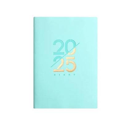 A5 daily planner schedule book with soft faux leather cover in multiple colour options