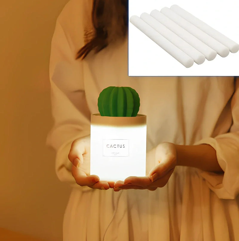 Cactus-Shaped Ultrasonic Humidifier with 280ml Capacity and 4-Hour Auto Shut-Off