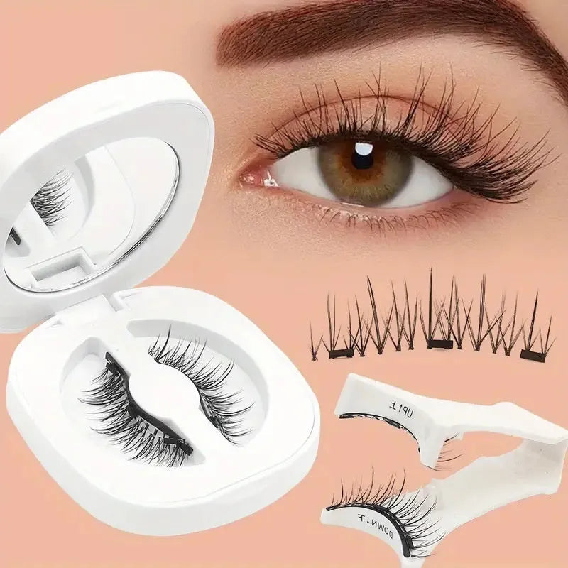 Magnetic suction false eyelashes with integrated soap holder, glue-free artificial fibre, 50g set, 75x75x25mm