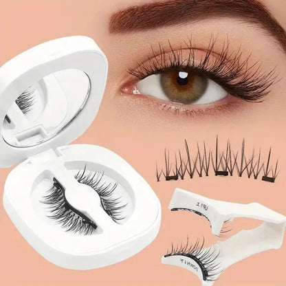 Magnetic suction false eyelashes with integrated soap holder, glue-free artificial fibre, 50g set, 75x75x25mm