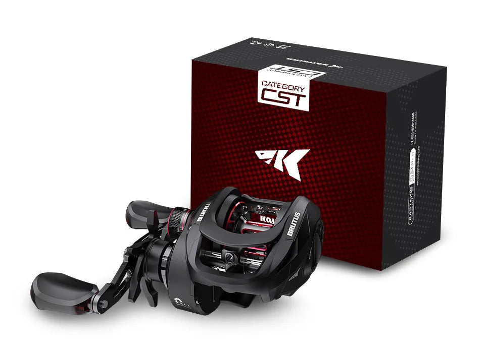 Drip wheel fishing reel for lure fishing available in left or right hand wheel models.