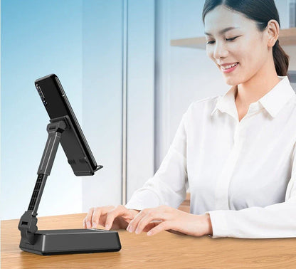 Hands-free mobile phone stand with Bluetooth speaker for remote work, video calls, and entertainment