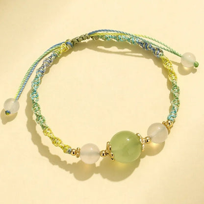 Hand-woven white agate couple bracelets with choice of 12mm central stones in diamond pattern