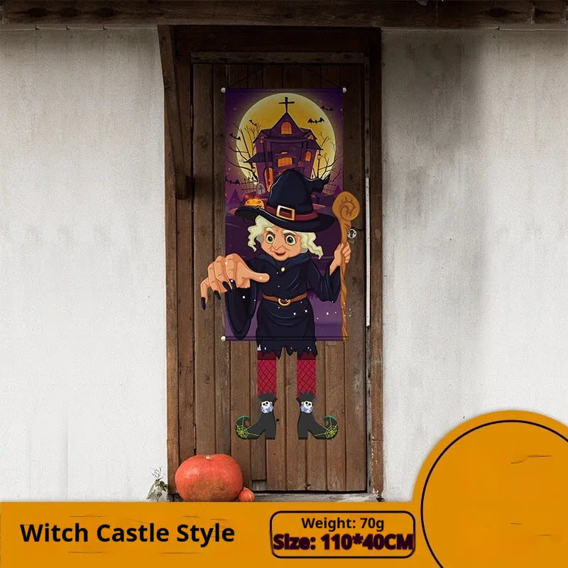 Halloween cloth wall painting with pumpkin design measuring 110cm by 40cm