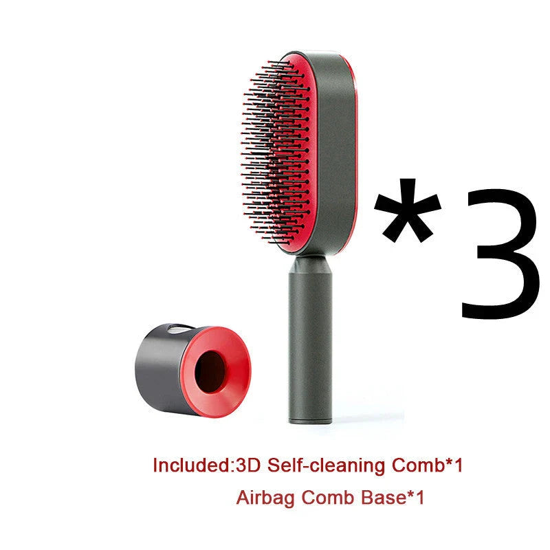 Premium self-cleaning hair brush with airbag massage technology for smooth, healthy hair