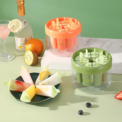 Orange and green ice cream mould for making popsicles at home measuring 13.2 cm