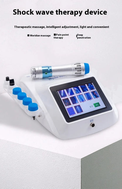 Handheld electromagnetic extracorporeal shock wave physiotherapy instrument with remote control