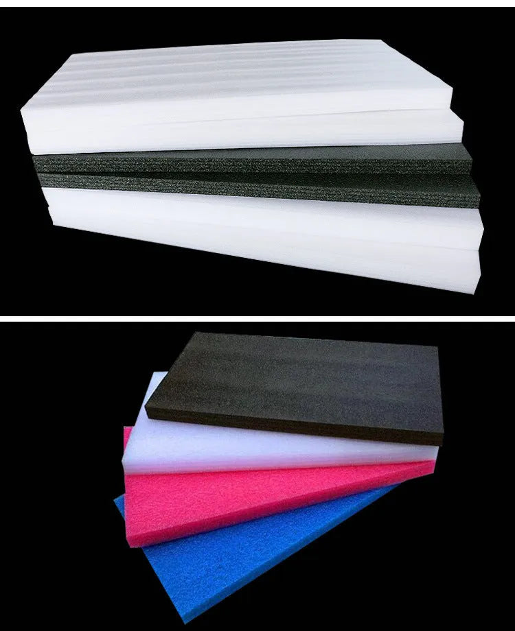 White EPE pearl cotton foam board sheet measuring 200cm by 100cm with 10mm thickness