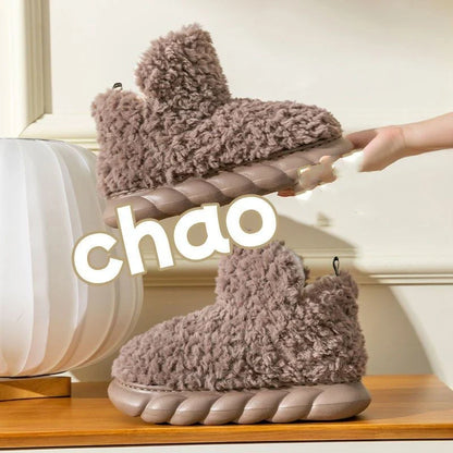 Cozy plush waterproof slippers in a variety of vibrant colors, featuring a stylish design and durable construction for indoor and outdoor wear