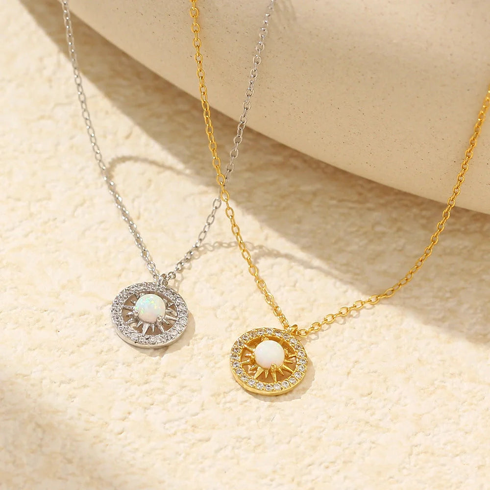 Elegant Celtic Moon and Sun Necklace in Premium 925 Sterling Silver with Celestial Motifs and Sparkling Asterism Diamonds