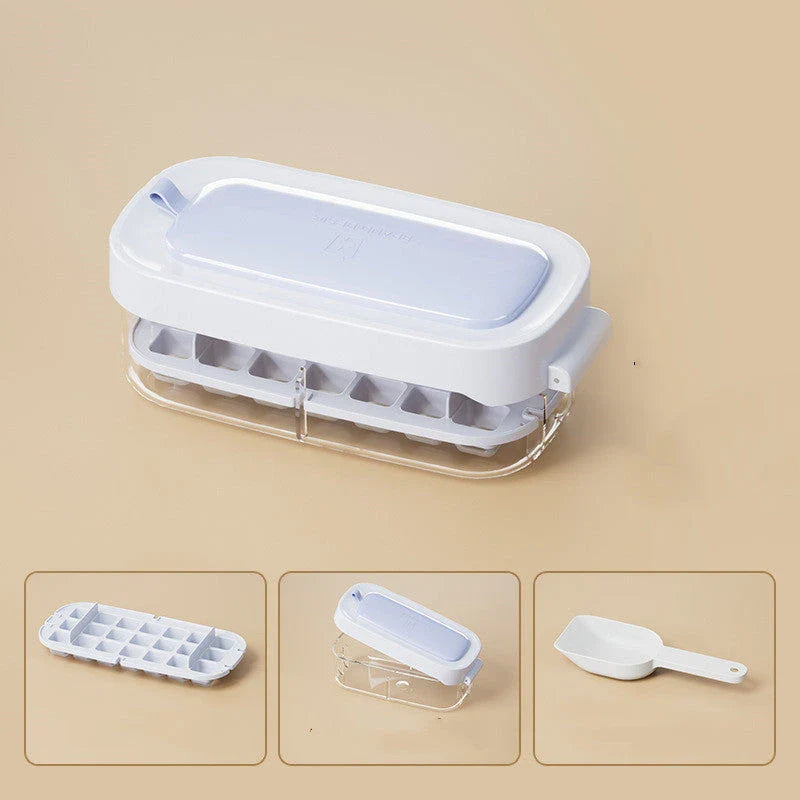 High-Capacity Ice Cube Tray with Shovel - Premium Kitchen Gadget for Effortless Ice Production and Serving