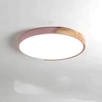 Modern circular ceiling lamp with remote control in black finish, 5cm height, suitable for bedrooms and living rooms