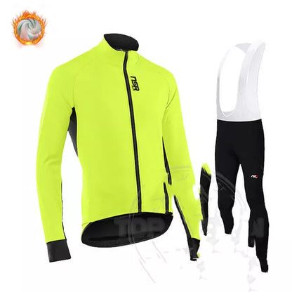 Winter cycling jersey with moisture-wicking technology and memory fabric for cold weather rides