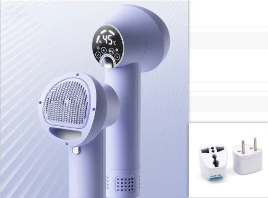 Premium Pet Hair Dryer with powerful 300W motor, whisper-quiet operation, and dual-speed settings for gentle, stress-free grooming of dogs, cats, and other pets.