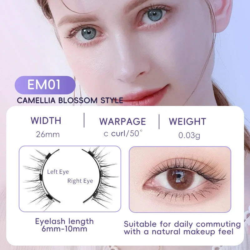 Luxurious magnetic suction false eyelashes in super soft mink hair for a natural look