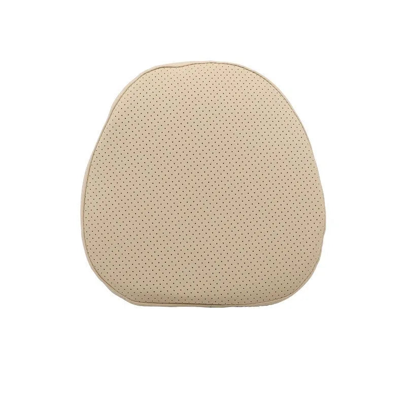 Minimalist brown car headrest pillow and lumbar seat cushion set for neck and back support