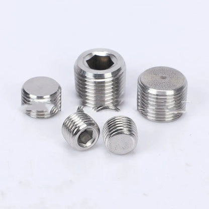 Stainless steel hexagonal bulkhead plug with 3/8 inch male thread