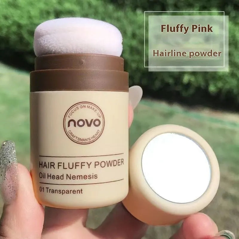 Veejaga Mattifying Powder compact for bangs, hairline, and face oil control in transparent and brown shades.