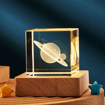 Mesmerizing Crystal Cube Lamp with various lighting options for a warm, inviting atmosphere in any room