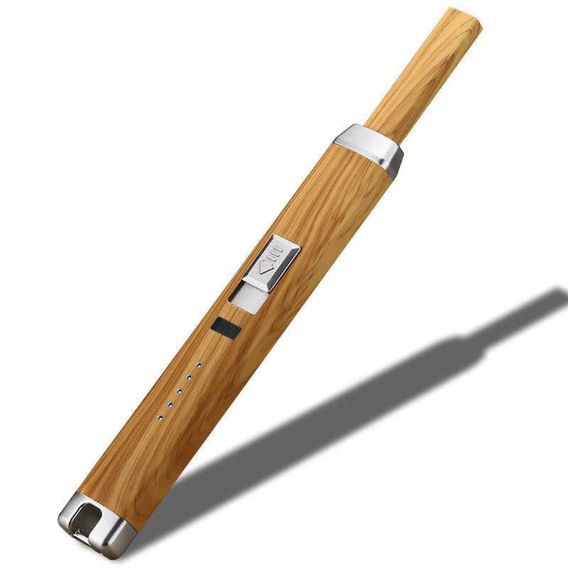 Rechargeable windproof electric lighter, 255mm zinc alloy PVD ice plated, USB charging, 360 rotation, multiple colours