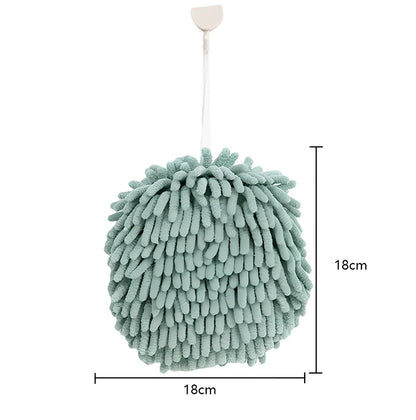 17x17cm blue chenille wiping cloth absorbing water in kitchen sink, 76g lightweight absorbent towel