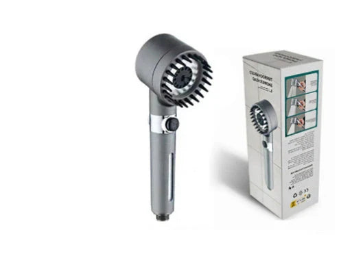 Premium multi-function shower head with rainfall and massage modes, made of durable ABS material and featuring a built-in water filter.