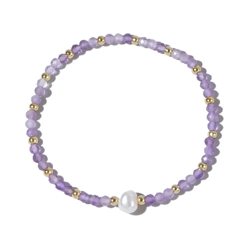 Natural stone geometric ellipse bracelet in various colour options