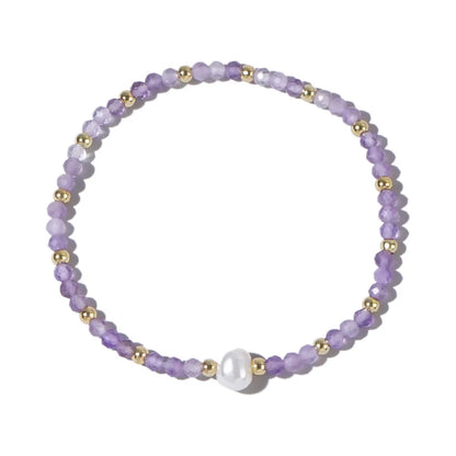 Natural stone geometric ellipse bracelet in various colour options