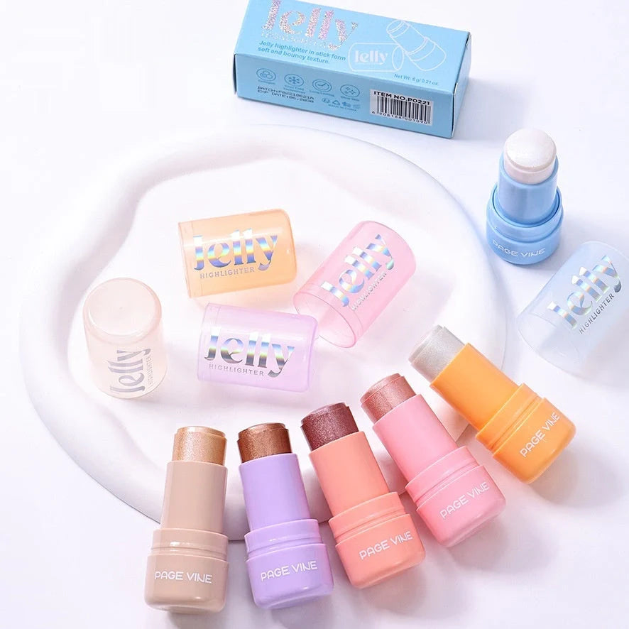 VINE cream contour stick with plastic housing showing six colour options for cheekbone highlighting