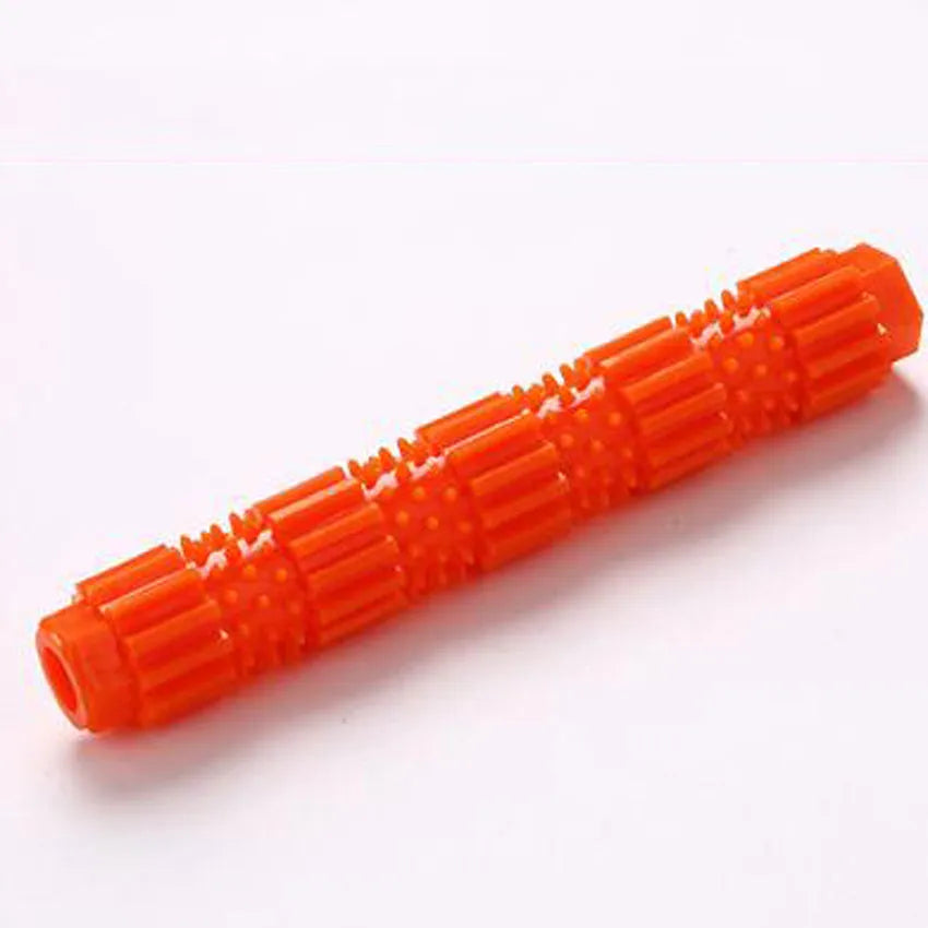 Green and orange rubber dog chew toy with treat dispensing compartment for aggressive chewing dogs