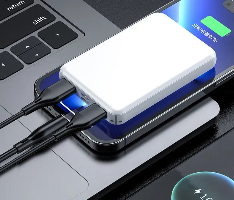 Black electric heating vest power bank with USB port and compact design
