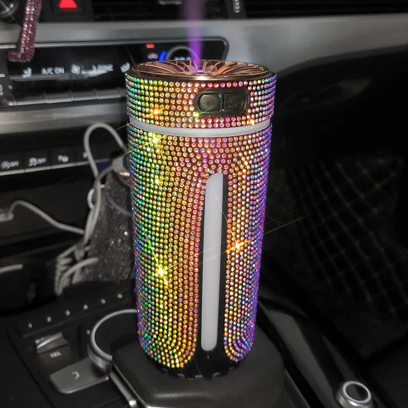 Ultrasonic Aromatherapy Car Diffuser with Colorful LED Lighting, Compact and Portable Design for In-Car Relaxation and Fragrance Enjoyment