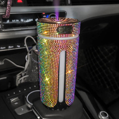 Ultrasonic Aromatherapy Car Diffuser with Colorful LED Lighting, Compact and Portable Design for In-Car Relaxation and Fragrance Enjoyment