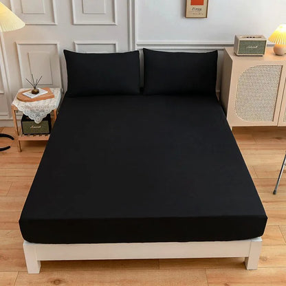 Cotton bed sheets fitted sheet and pillowcase set in various colour options for standard mattress sizes