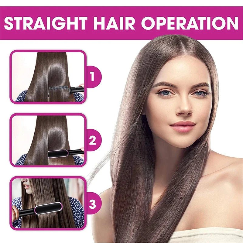 2-in-1 Hair Styler with Tourmaline Ceramic Heating, Intelligent Temperature Control, and Negative Ion Technology