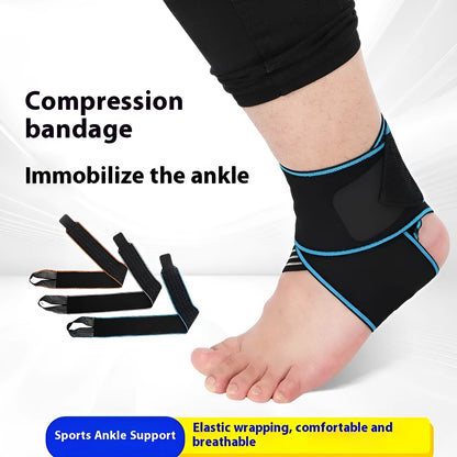 Elastic ankle support bandage for sports winding application in black, blue, or orange free size