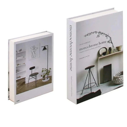 Cardboard fake book ornament 27cm high text shape in Black for shelf decoration