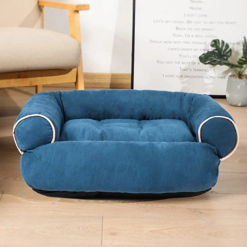 Cosy pet bed with plush fabric and high-elastic padding for cloud-like comfort and support