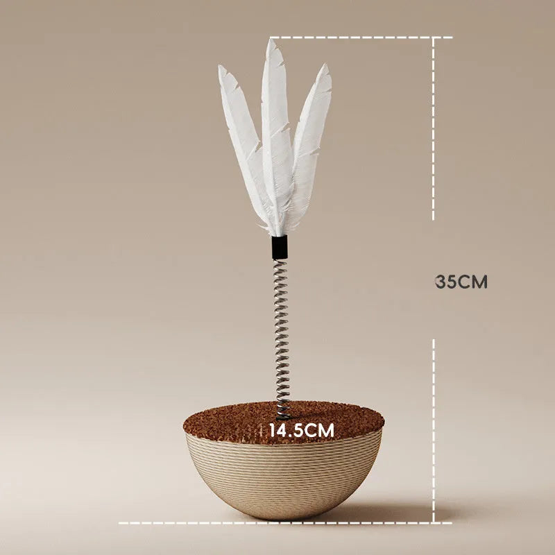 Auto-balancing cat interactive feeder toy in three types: tumbler teaser large, trumpet, and leaking food ball