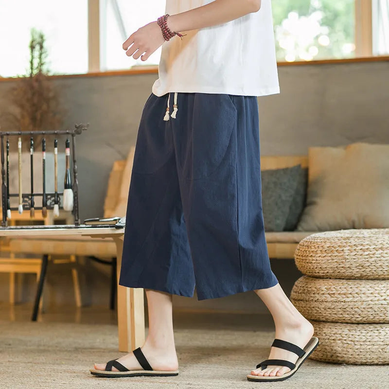 Plus size linen summer shorts in straight leg cut available in five colours
